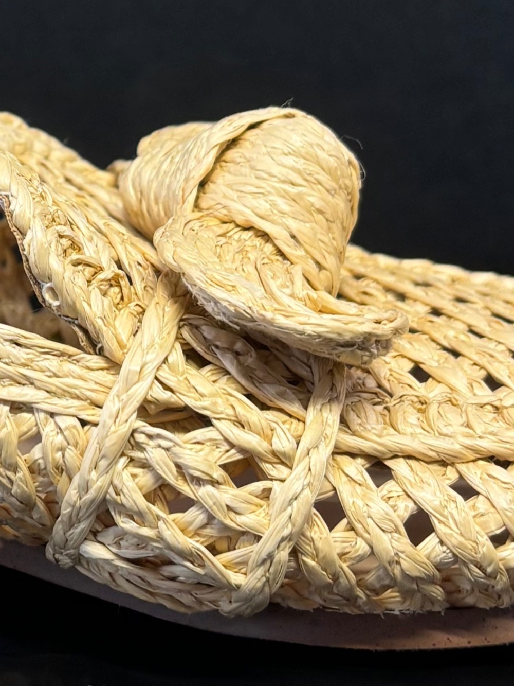 Charles David NWOB Raffia Woven Loafer Flats Knot Natural Tan Size 6 - Picture 10 of 14
